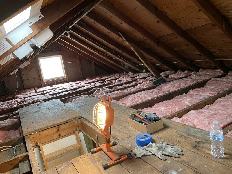 A sanitised attic after animal waste remediation