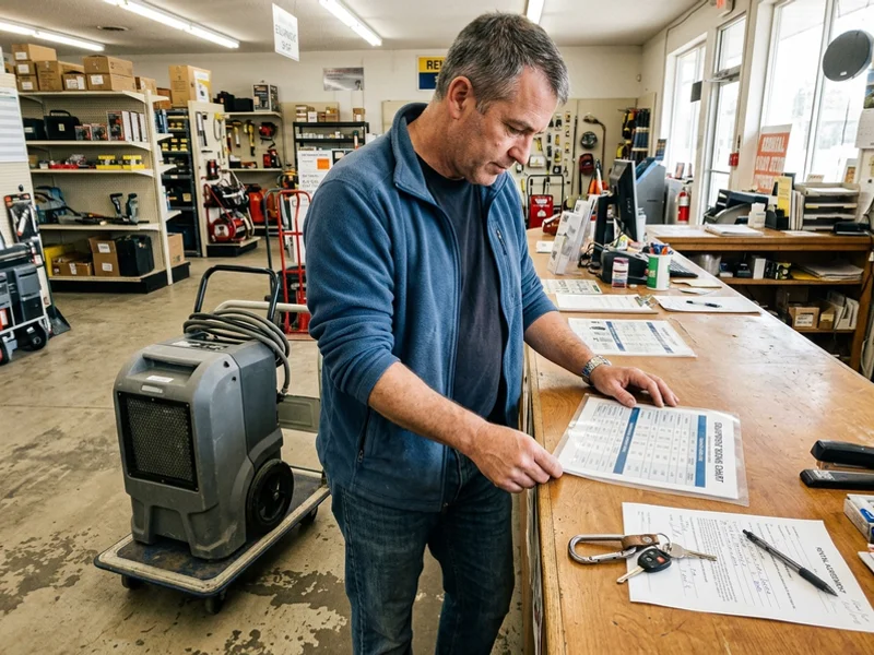 Reviewing an equipment sizing chart before a rental